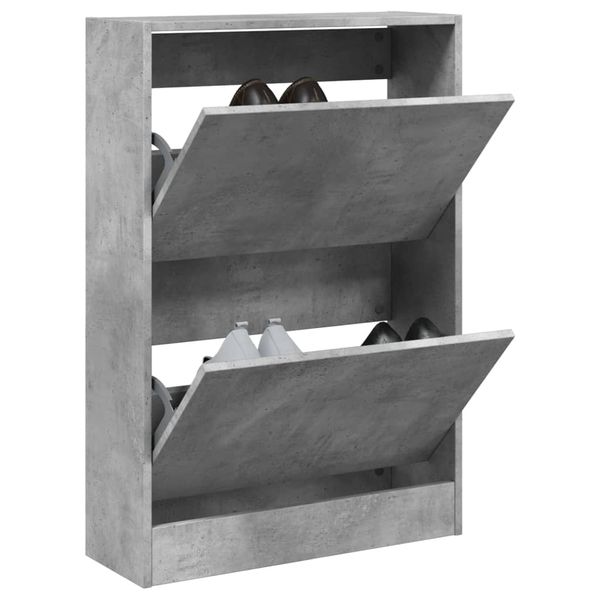 vidaXL Botník betónovo sivý 60x21x87,5 cm kompozitné drevo
