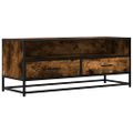 vidaXL TV skrinka dymový dub 100x34,5x40 cm kompozitné drevo a kov