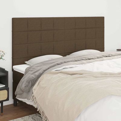 vidaXL Čelo postele tmavohnedé 180x5x118/128 cm látkové