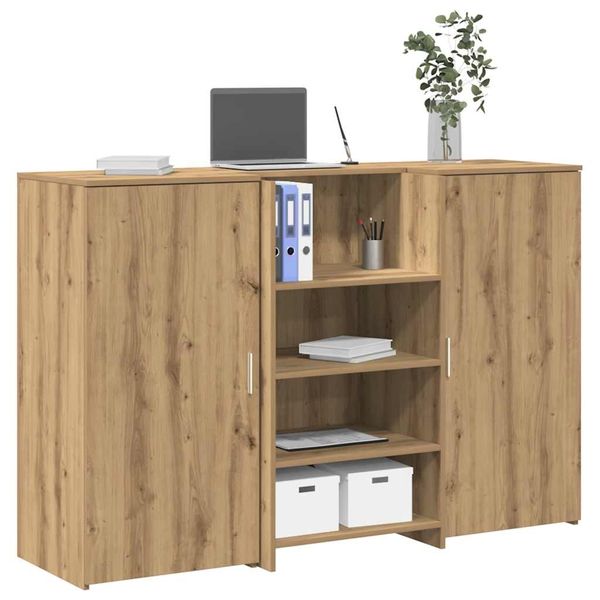 vidaXL Recepčný stôl dub artisan 155x50x103,5 cm kompozitné drevo