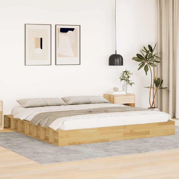 VidaXL Rám postele bez matraca 180x200 cm Dub z masívneho dreva
