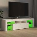 vidaXL TV skrinka s LED svetlami, biela 140x36,5x40 cm