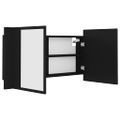 vidaXL LED kúpeľňová zrkadlová skrinka čierna 90x12x45 cm akryl