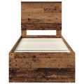 vidaXL Rám postele Staré drevo 75 x 190 cm Masívne borovicové drevo