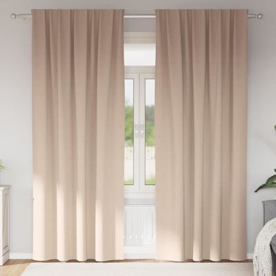 vidaXL Záclony na zatemnenie s krúžkami 2 pcs Sivohnedá 260 x 140 cm