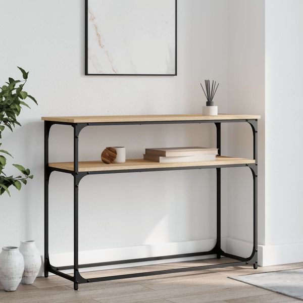 vidaXL Konzolový stolík dub sonoma 100x35,5x75 cm kompozitné drevo