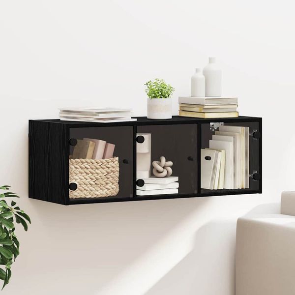 vidaXL Nástenná skrinka Čierny dub 102 x 37 x 35 cm Kompozitné drevo