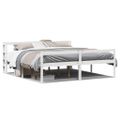 vidaXL Posteľný rám pre seniorov čelo biely 200x200cm borovicový masív