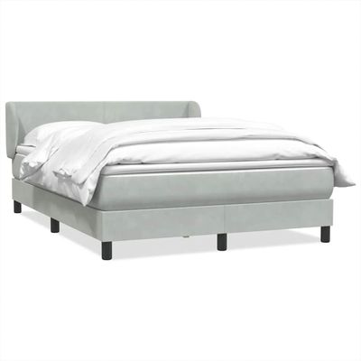 vidaXL Box Spring Posteľ s matracom Svetlosivá 160x220 cm Zamat