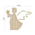 LED dekorácia drevená – anjel, 13 cm, 2x AAA, vnútorne, teplá biela, časovač