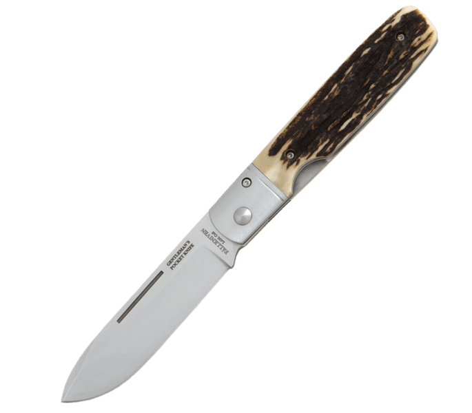 Fällkniven GPs vreckový nôž 7,8 cm, Satin, jelení paroh, puzdro semiš