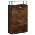 vidaXL Botník dymový dub 63x24x104 cm spracované drevo