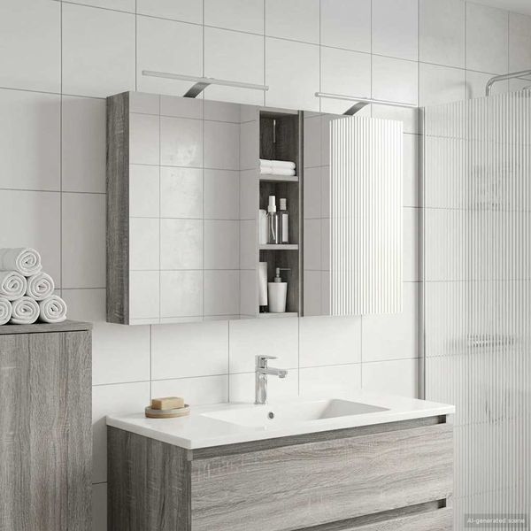 vidaXL Set kabinetov do kúpeľne s poličkou 3 pcs 120 x 14,5 x 70 cm