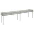 vidaXL Lavica biela 160x35x45 cm prírodný kubu ratan a masívne drevo mahagón
