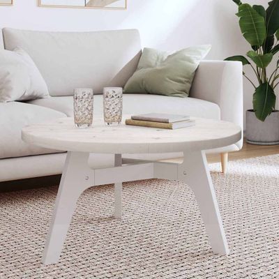 vidaXL Stolová doska okrúhla biela Ø80x3 cm masívna borovica