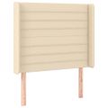 vidaXL Čelo postele so záhybmi krémové 83x16x118/128 cm látka