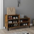 vidaXL Botník dymový dub 102x36x60 cm spracované drevo