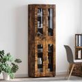 vidaXL Highboard FLORIN 60 x 35 x 182 cm Dymová dub Kompozitné drevo