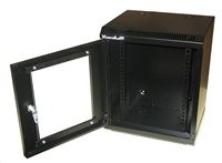 XtendLan 10" nástěnný rozvaděč 9U 350x280, nosnost 50 kg, dvere z plexiskla, svařovaný, černý