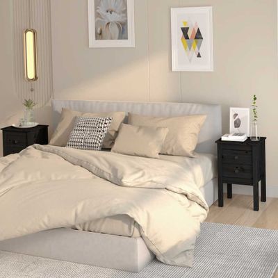 vidaXL Nočné stolíky 2 ks čierne 40x35x61,5cm masívne borovicové drevo