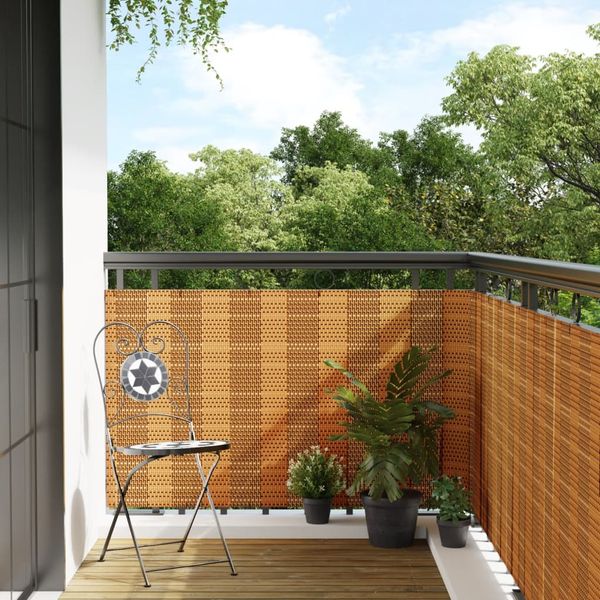 vidaXL Balkónová zástena bledohnedá 400x90 cm polyratan