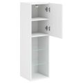 vidaXL TV skrinka s LED svetlami biela 30,5x30x102 cm