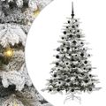 vidaXL Umelý Sklápací Vianočný Stromček Biela 180 cm PE a PVC