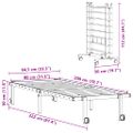 VidaXL Rám postele bez matraca Skladací Čierna 80x200 cm Oceľ