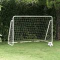 vidaXL Futbalová bránka so sieťou 180x90x120 cm oceľová biela