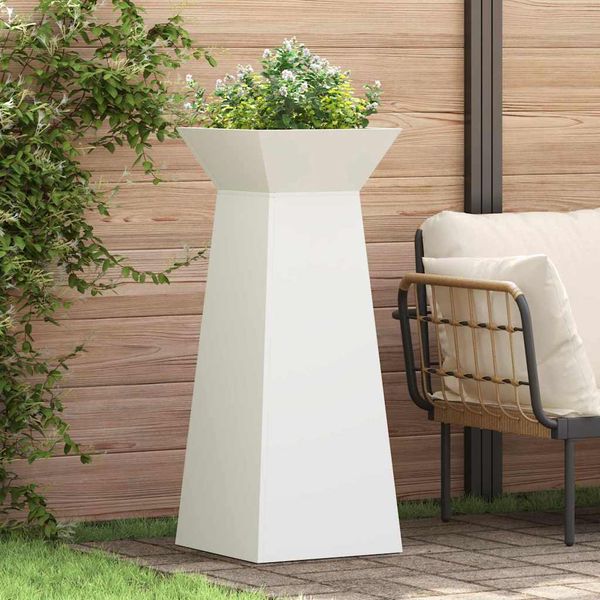 vidaXL Stĺpový kvetináč 2 pcs Biela 40 x 40 x 100 cm