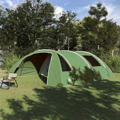 vidaXL Stan pre 6 osôb so strechou Zelená a biela 700 x 590 x 215 cm