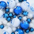 vidaXL Súprava vianočných ozdôb 40 ks Modrá a biela Ø 6 cm Plast