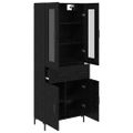 vidaXL Highboard 2 ks Čierny dub 69,5 x 34 x 180 cm Kompozitné drevo