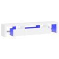 vidaXL TV skrinka s LED svetlami biela 200x36,5x40 cm