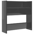 vidaXL Nástenné skrinky na topánky 4 ks, lesklé sivé 60x18x60 cm