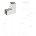 vidaXL Trámová spojka v tvare L 81x81 mm pozinkovaný kov