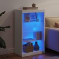 vidaXL Komoda s LED svetlami biela 60,5x37x100 cm