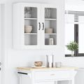 vidaXL Nástenný sklenený kabinet PORTO Biela 40 x 31 x 80 cm