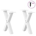 vidaXL Nohy konferenčného stolíka v tvare X, 2 ks, biele, 37 x (30-31) cm, oceľové