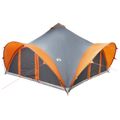vidaXL Tipi stan Šedá a oranžová Pre 18 osôb Polyester a oceľ