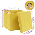 vidaXL Úložné boxy s vekom 10 ks, žlté 32x32x32 cm, látka