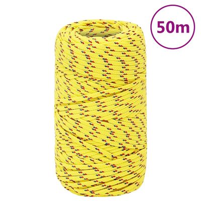 vidaXL Lodné lano žlté 2 mm 50 m polypropylén