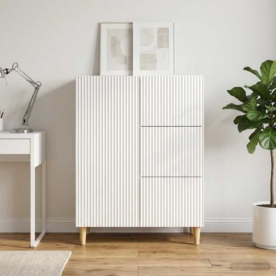 vidaXL Servírovacia skriňa Biela s vysokým leskom 66 x 34,5 x 90 cm