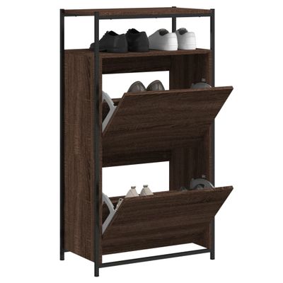 vidaXL Botník hnedý dub 60x34x112 cm kompozitné drevo