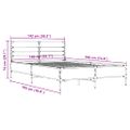 vidaXL Posteľný rám dub sonoma 140x190 cm kompozitné drevo a kov