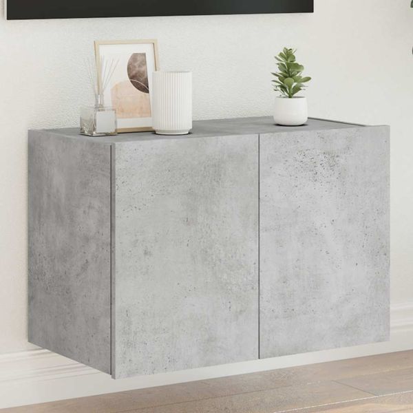 vidaXL TV nástenná skrinka s LED svetlami betónovo sivá 60x35x41 cm