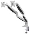 Neomounts Select  NM-D750DSILVER / Flat Screen Desk mount (10-32") desk clamp/grommet / Silver Držák, VESA, stolní, pro 2 ploché monitory, úhloprícka 10"-32", náklon 180°, otácení 180°, rotace 180°, nosnost 18kg, stríbrný