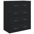 vidaXL Komoda so 4 zásuvkami 60x30,5x71 cm čierna