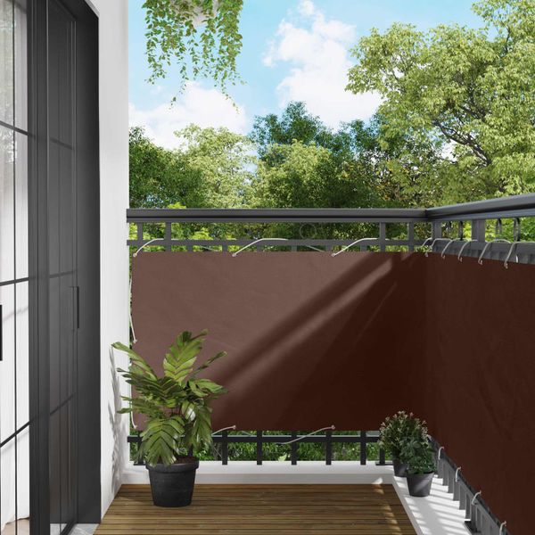 vidaXL Balkónová obrazovka Hnedá 100 x 400 cm Oxfordská látka