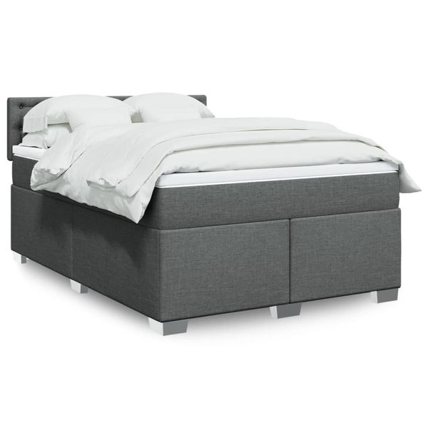 vidaXL Boxspring posteľ s matracom tmavosivá 160x200 cm látka